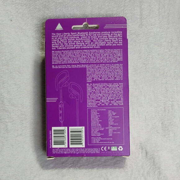 Elyxr Audio ELX-1022 Liberty Sport Bluetooth Earphones Purple - Picture 2 of 4